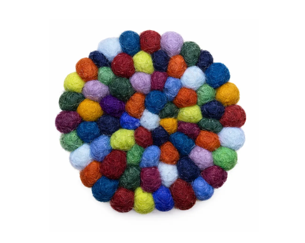 10cm Felt Ball Tea Coaster Round