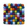 10cm Felt Ball Tea Coaster Square