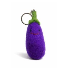 Felt Eggplant keychain