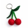 Felt cherry keychain