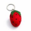 Felt strawberry keychain