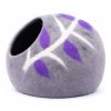 Grey And Purple Leaf Cat Cave