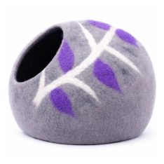 Grey And Purple Leaf Cat Cave
